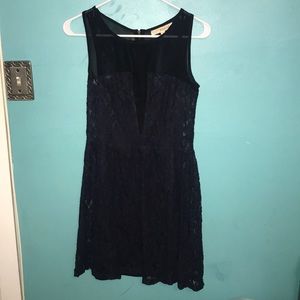 Navy blue and black lace dress